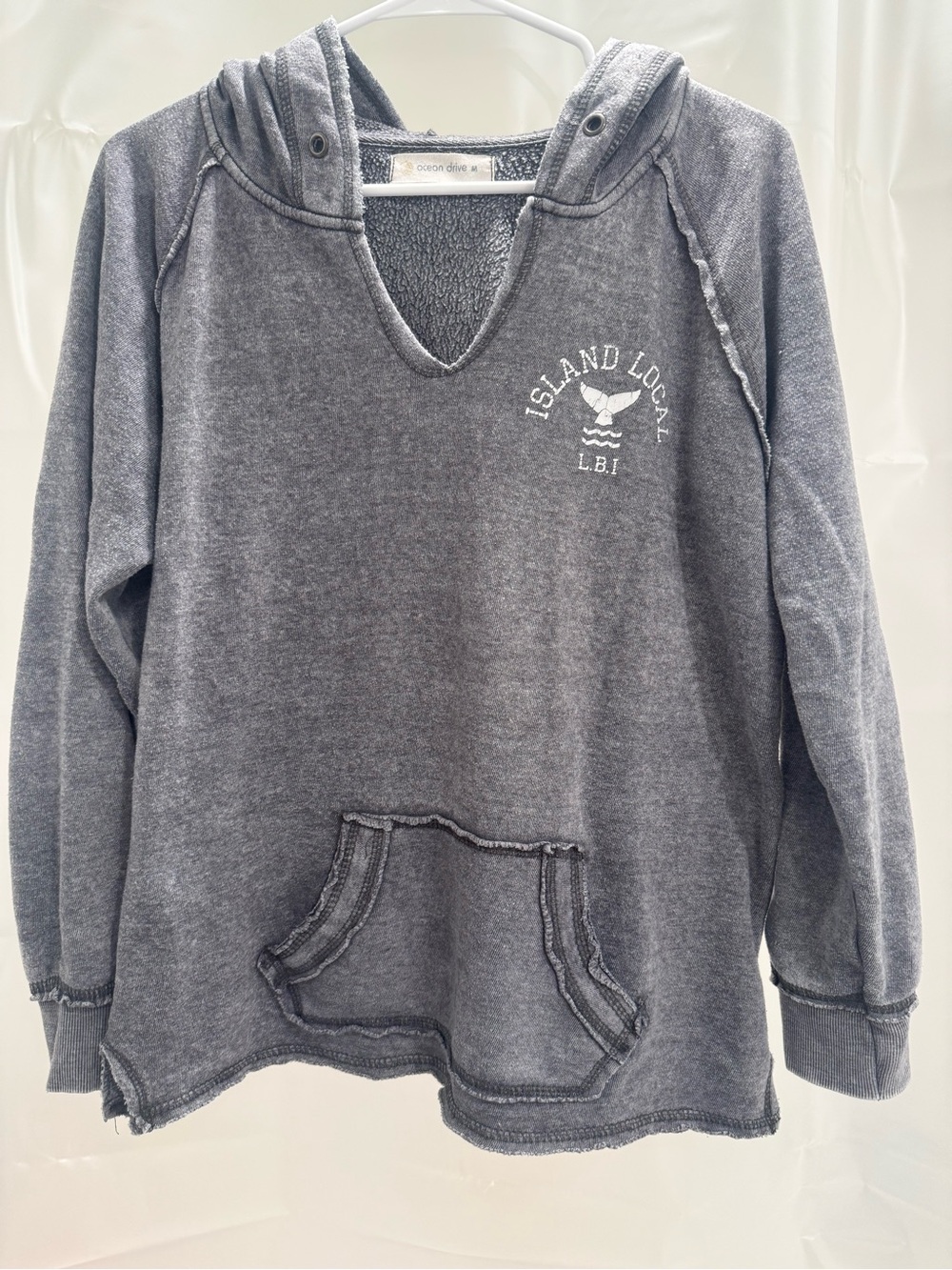 Ocean Drive Gray Logo Tag Hoodie